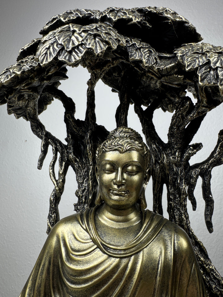 Buddha unter Bodhibaum Statue (Bronzefinish Skulptur)