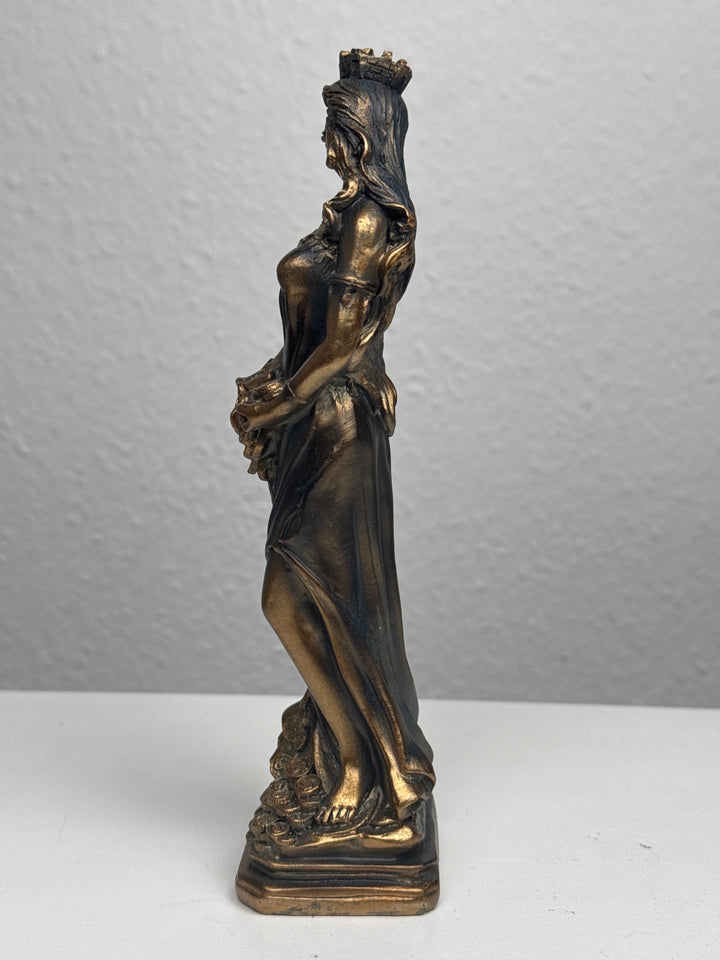 Fortuna Skulptur – Göttin des Glücks und Reichtums (Klein, Patinierte Bronzefigur)