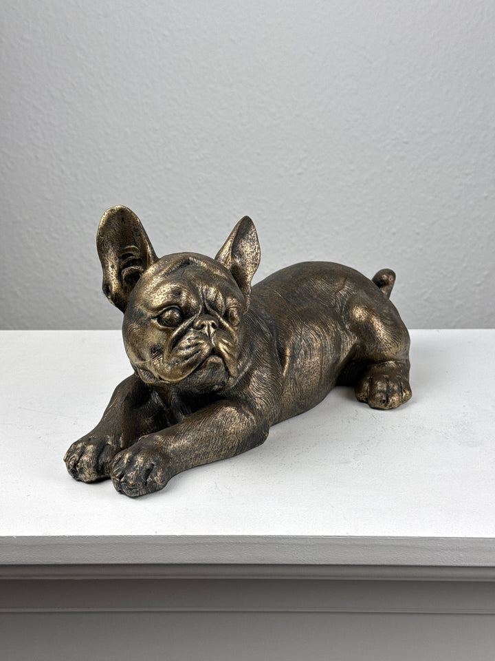 Liegende Bulldogge Statue (Bronzefinish Skulptur)