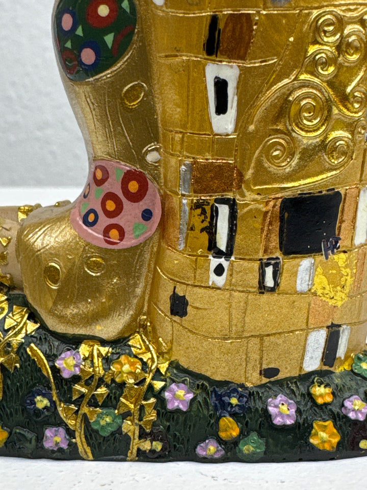 Liebes Skulptur – Der Kuss von Klimt (Klein, Liebespaar Statue)