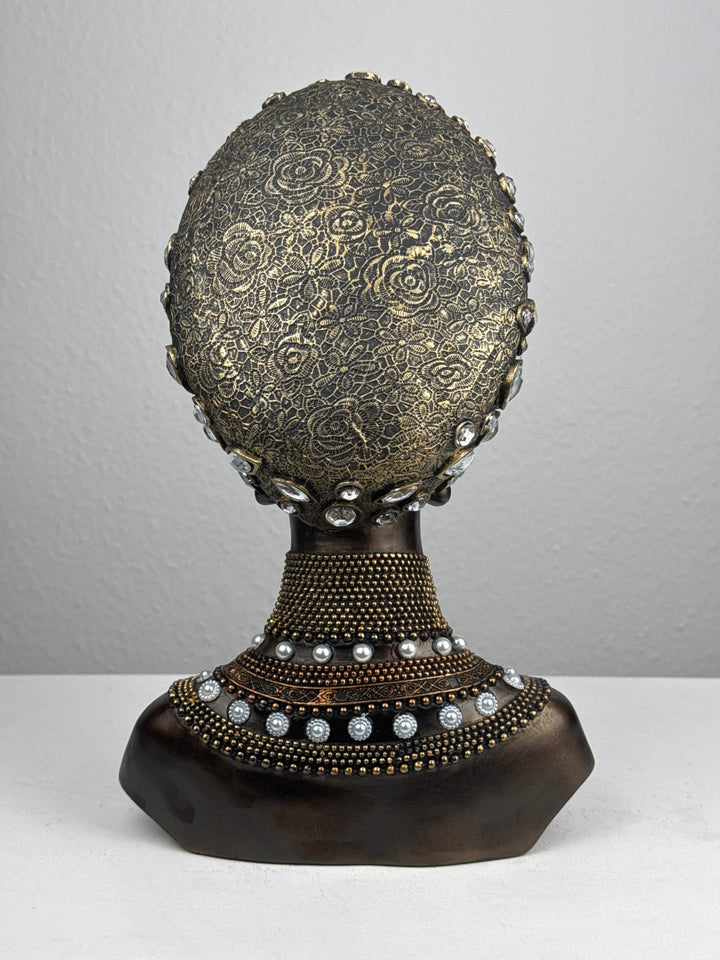 Majestätische Afrikanische Königin Büste (Bronzefinish)