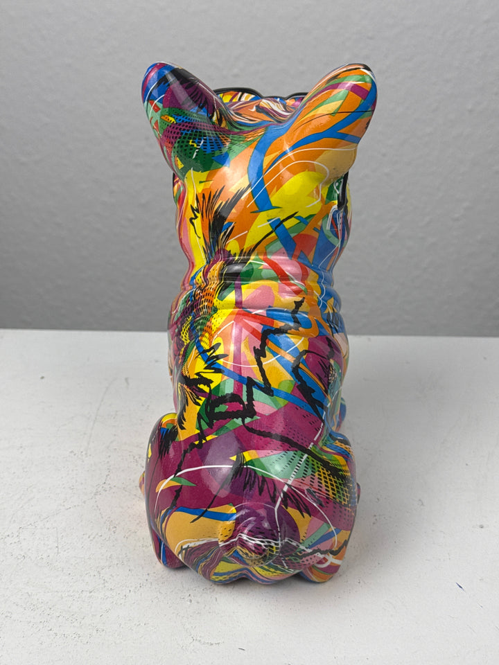 Bulldogge mit Fliege Statue (Graffiti Pop Art Skulptur)