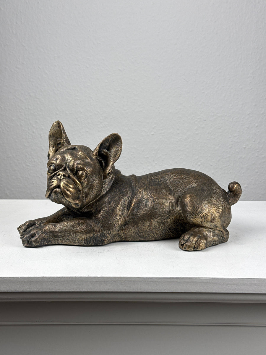 Liegende Bulldogge Statue (Bronzefinish Skulptur)