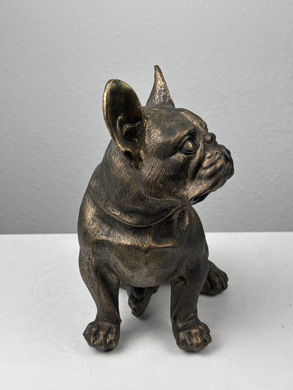 Sitzende Bulldogge Statue (Bronzefinish Skulptur)