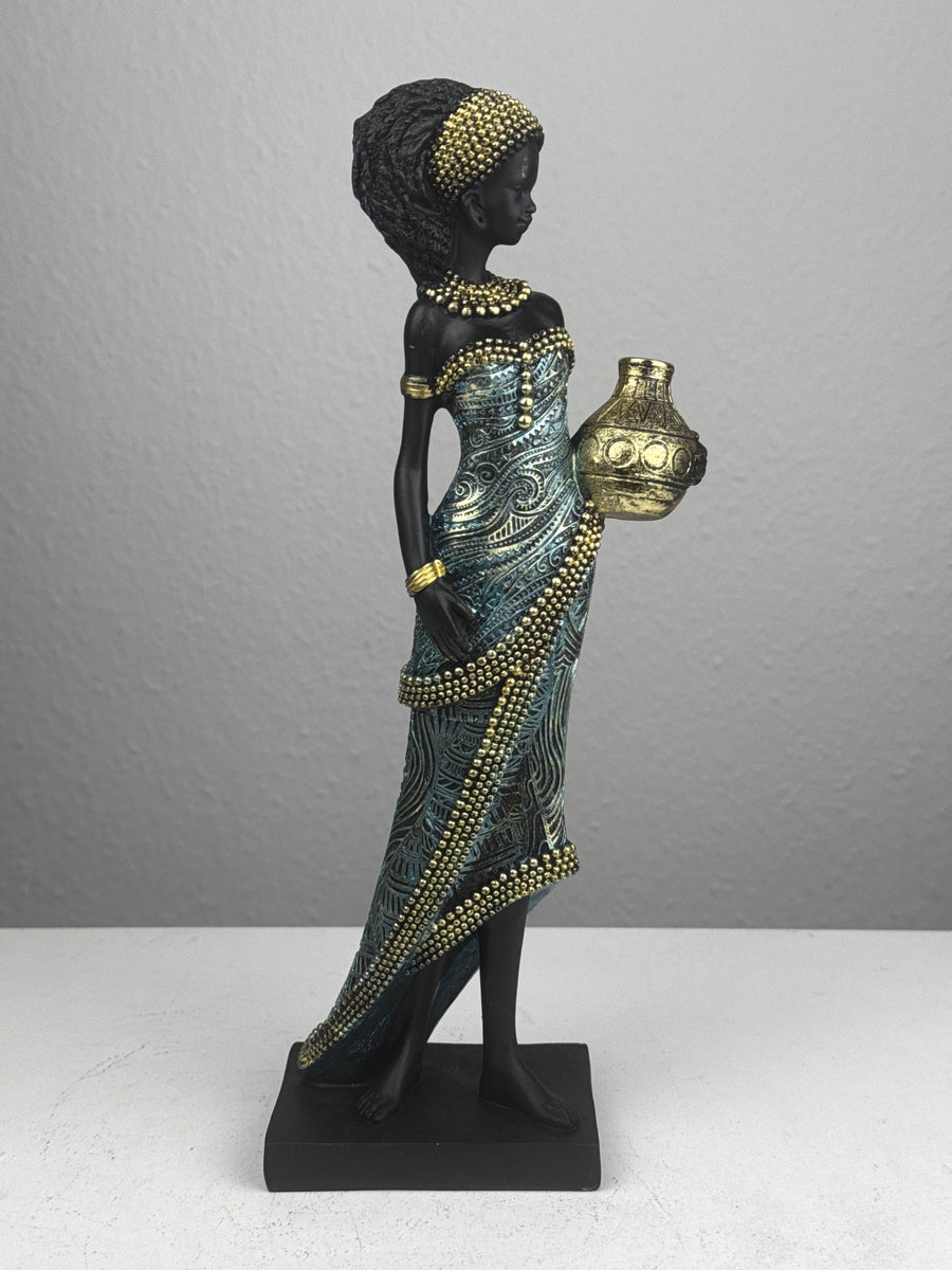 Afrikanische Frau Statue – Wasserträgerin Skulptur