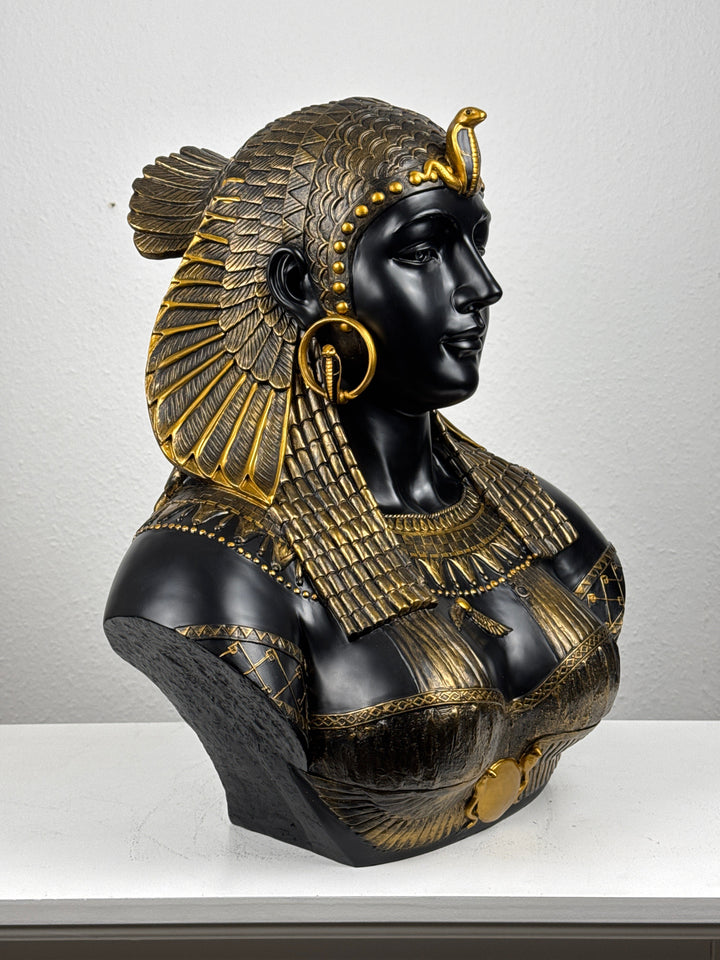 Kleopatra Büste – Königin von Aegypten (Schwarz und Gold)