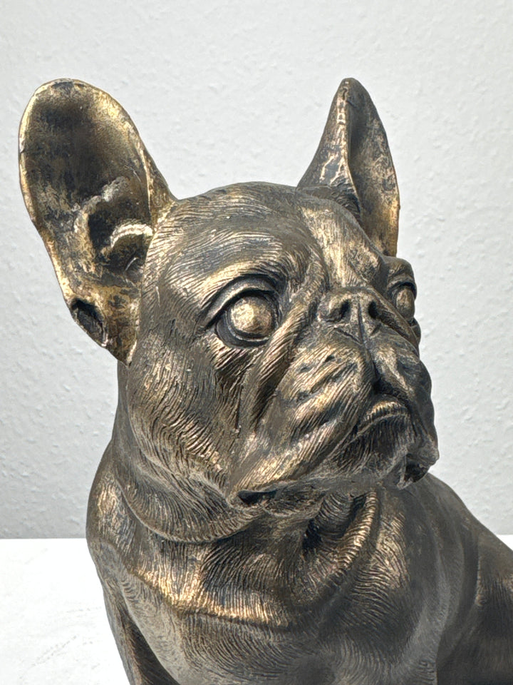 Sitzende Bulldogge Statue (Bronzefinish Skulptur)