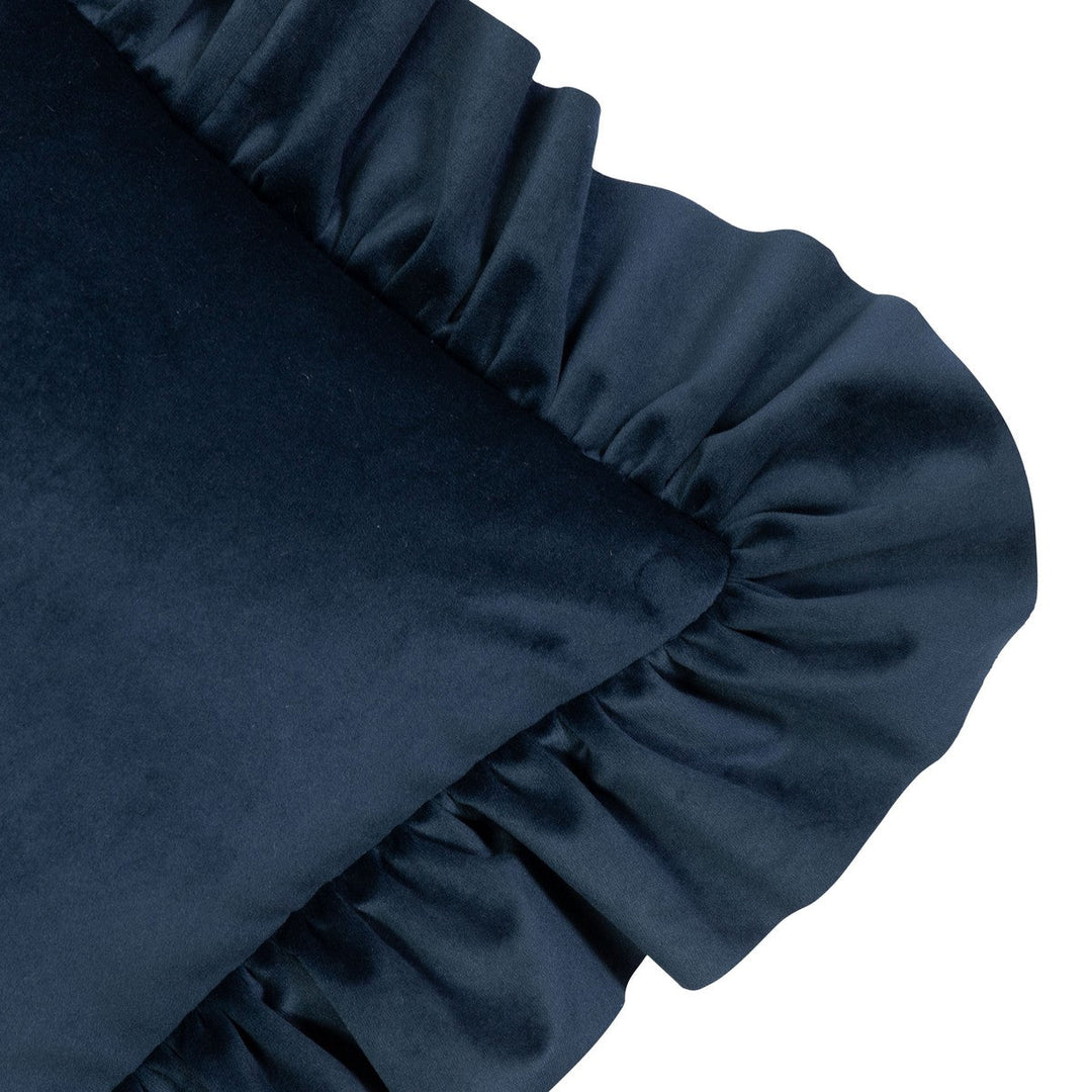 Samtkissen mit Eleganten Rüschen (Dunkelblau)