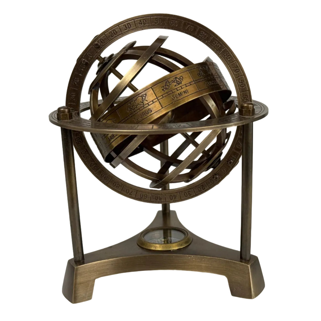Armillarsphäre mit Kompass (Messing)