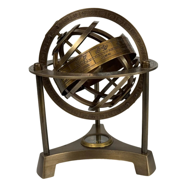 Armillarsphäre mit Kompass (Messing)