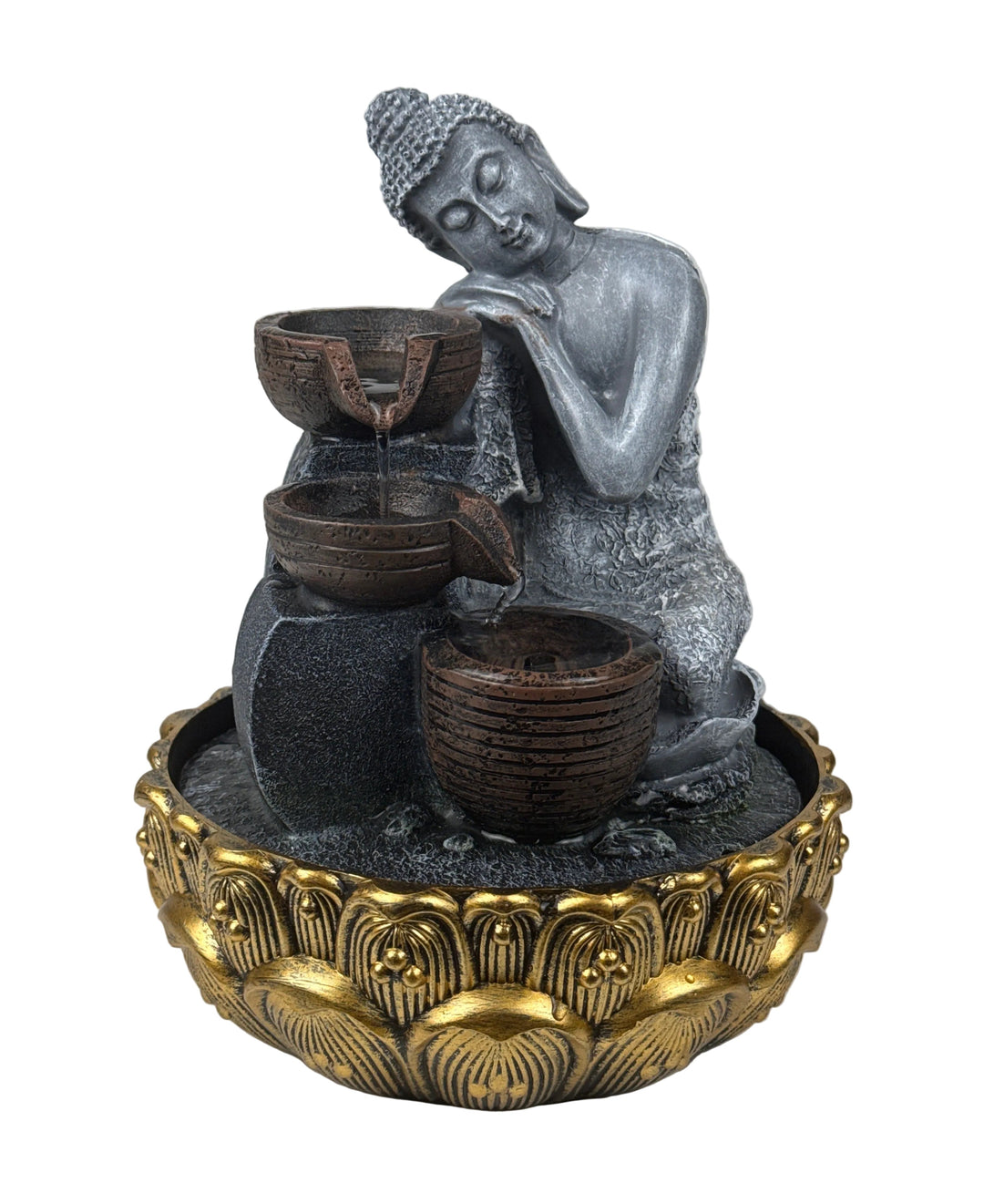 Buddha Innenbrunnen – Zen Ruhe mit Licht und Wasserfluss