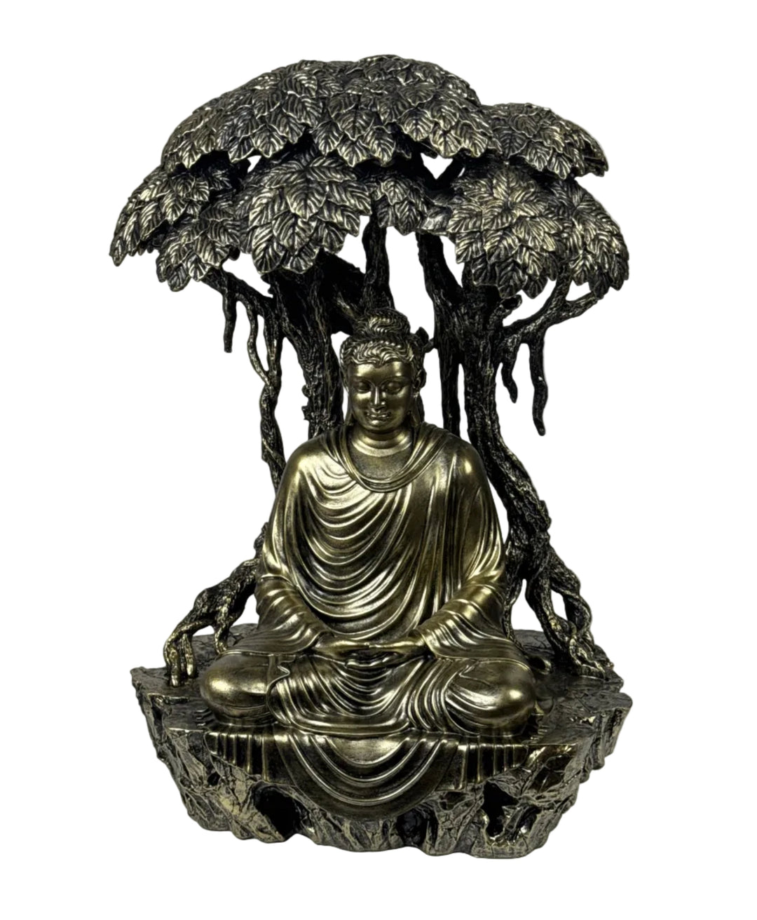 Buddha unter Bodhibaum Statue (Bronzefinish Skulptur)