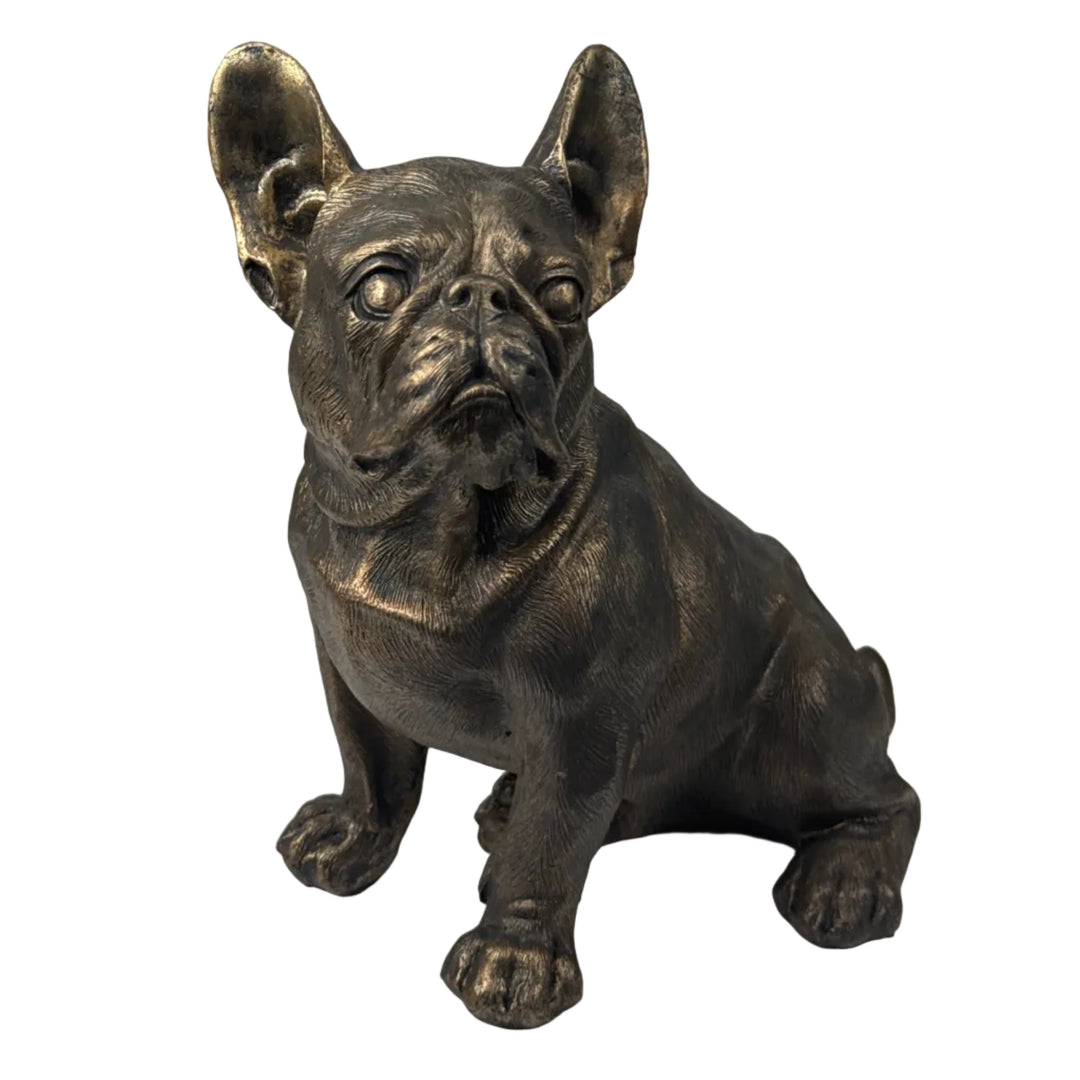 Sitzende Bulldogge Statue (Bronzefinish Skulptur)