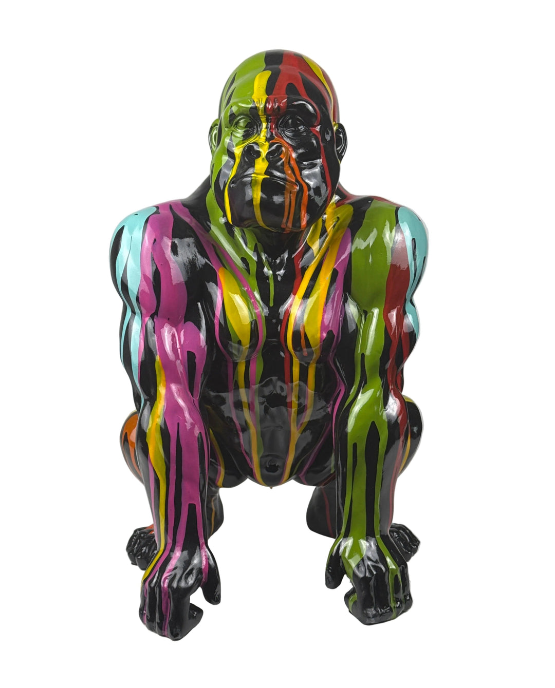 Gorilla Pop Art Statue (Moderne Spritzoptik)