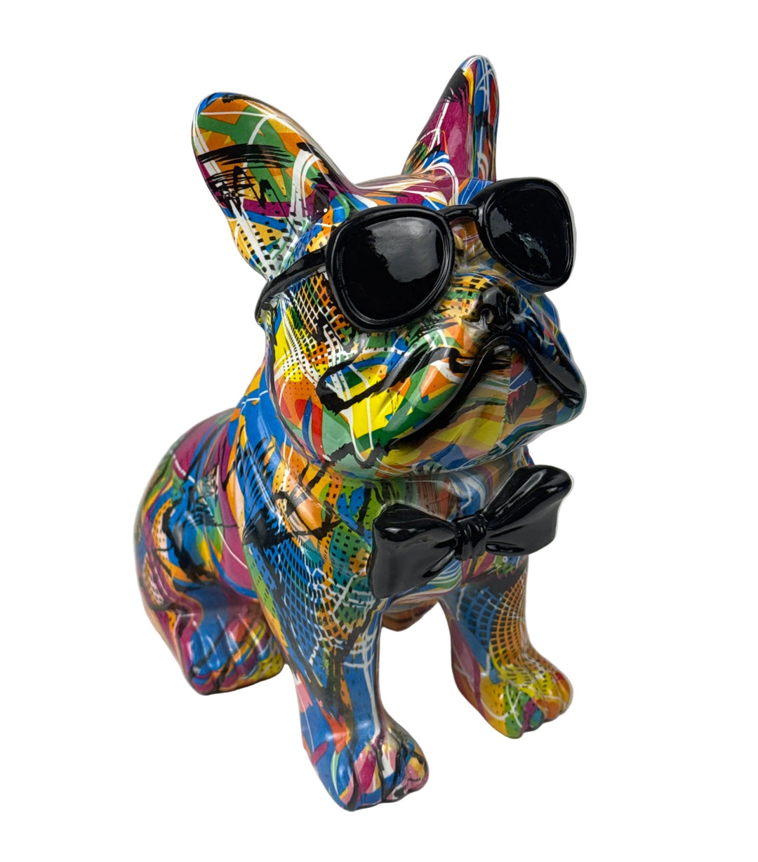 Bulldogge mit Fliege Statue (Graffiti Pop Art Skulptur)