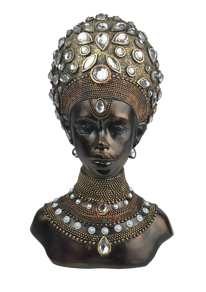 Majestätische Afrikanische Königin Büste (Bronzefinish)