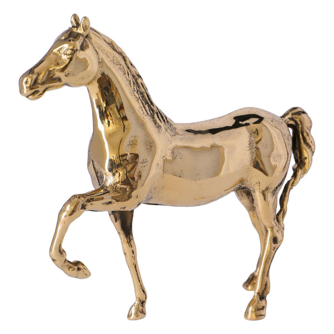 Pferd Skulptur (polierter Messing)