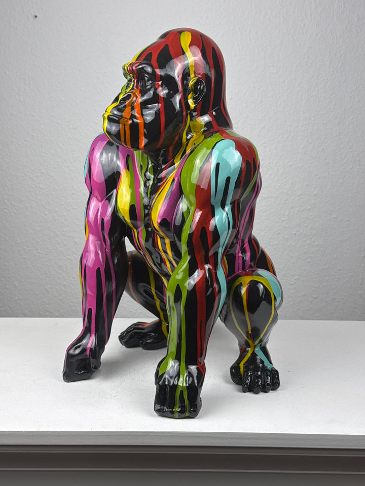 Gorilla Pop Art Statue (Moderne Spritzoptik)