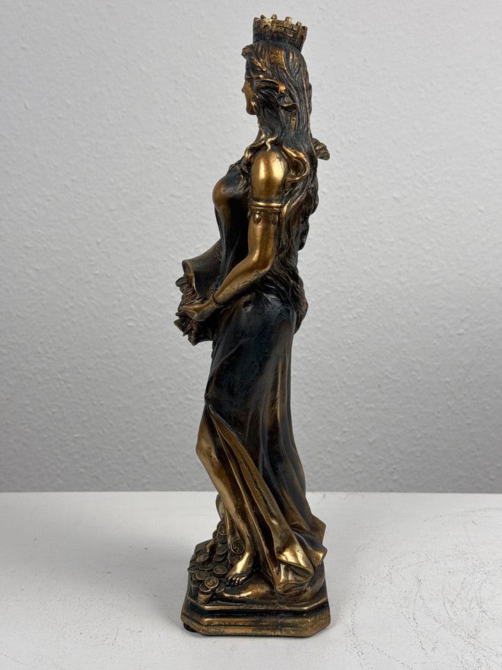 Lady Fortuna Statue – Griechische Göttin des Glücks (Patinierte Bronzefigur)