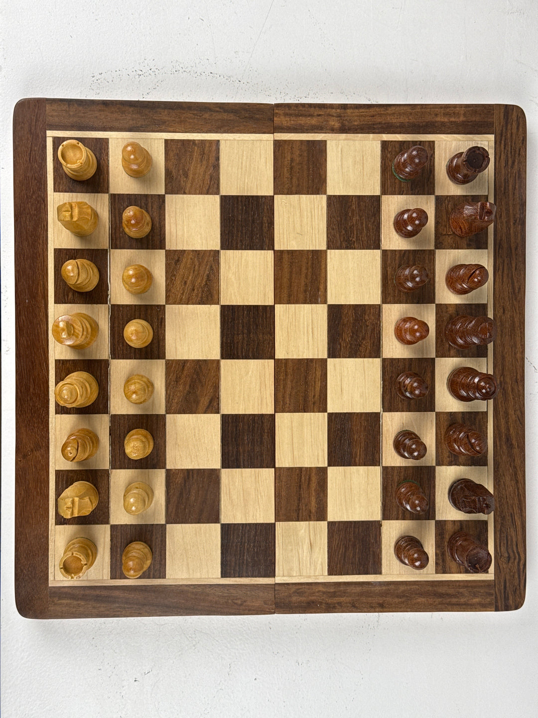 Schachset aus Holz mit Brett (Klein)