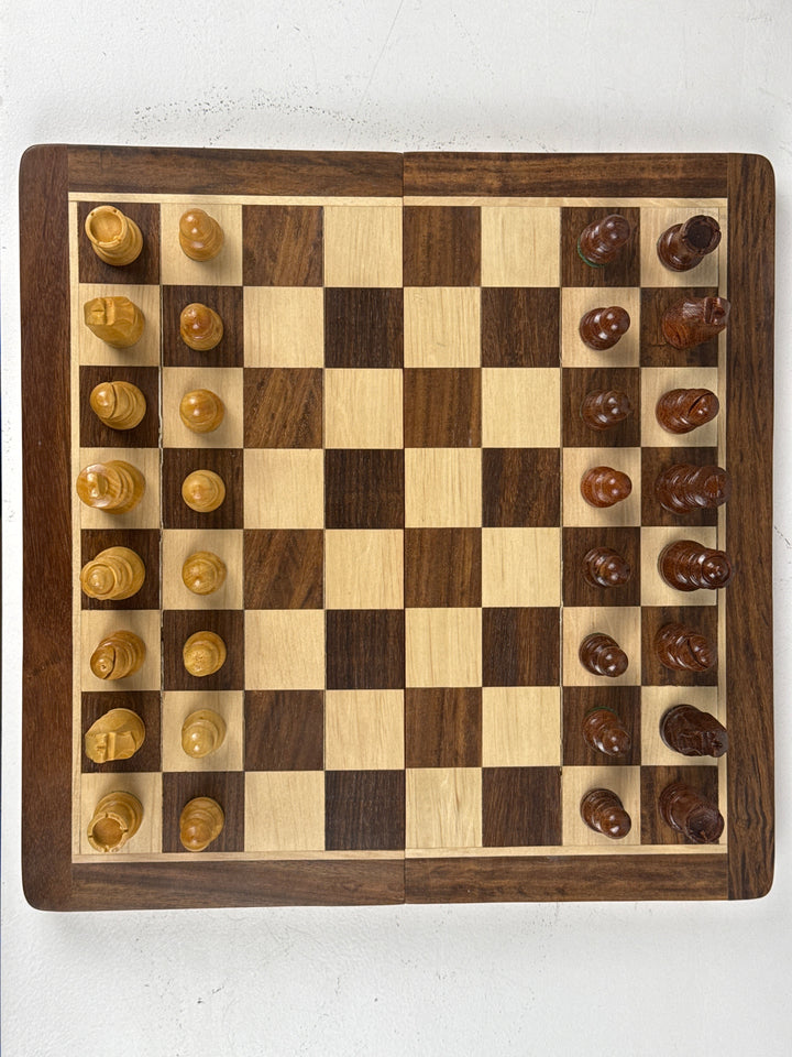 Schachset aus Holz mit Brett (Klein)