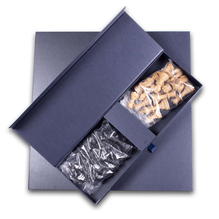Turnier Schachset aus Holz – Damenopfer Design – Mit Eleganter Geschenkbox