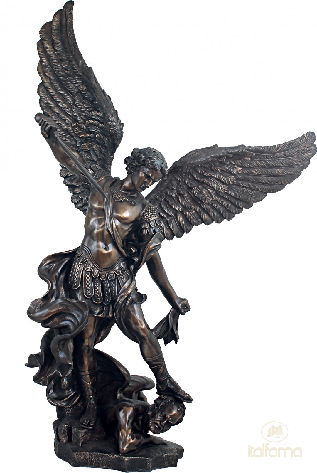 Heiliger Michael Statue (Gross, Bronzierte Skulptur aus Kunstharz)