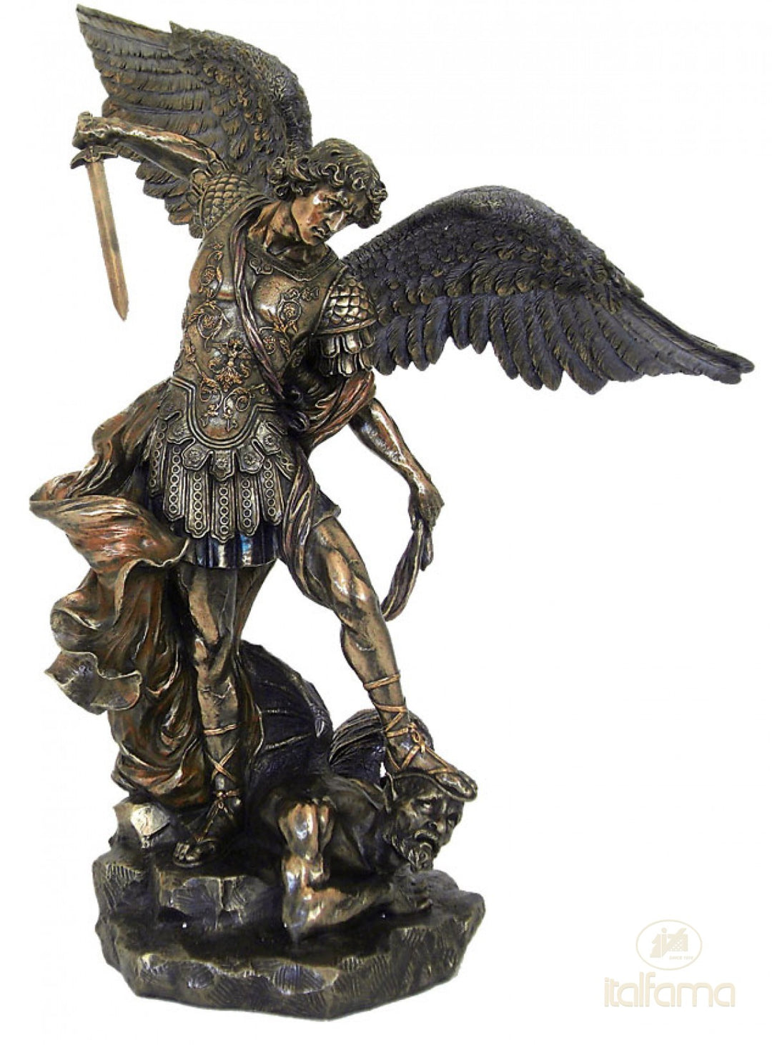 Heiliger Michael Statue (Gross, Bronzierte Skulptur aus Kunstharz)