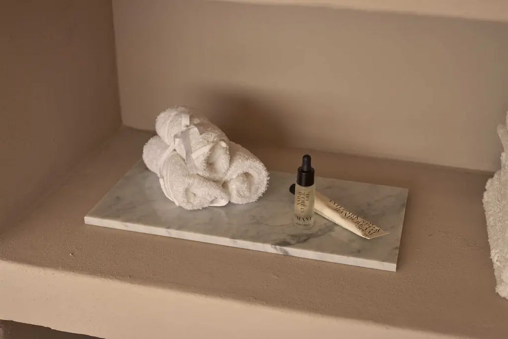 Weisses Marmor Tablett (Gross)