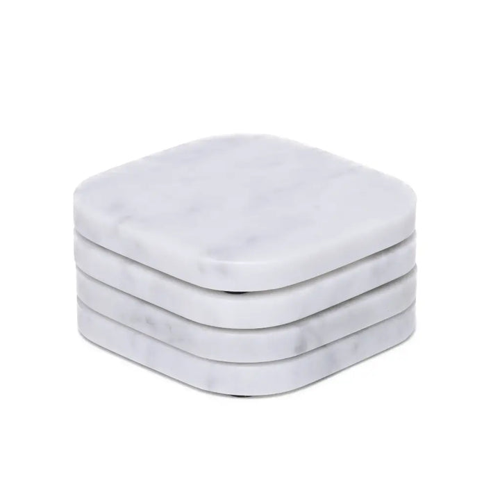 Weisse Marmor Untersetzer (4 Stueck)