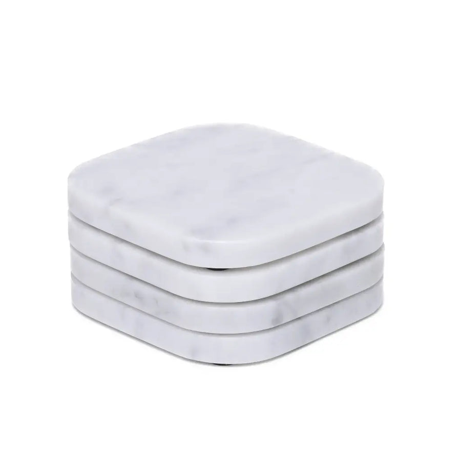 Weisse Marmor Untersetzer (4 Stueck)