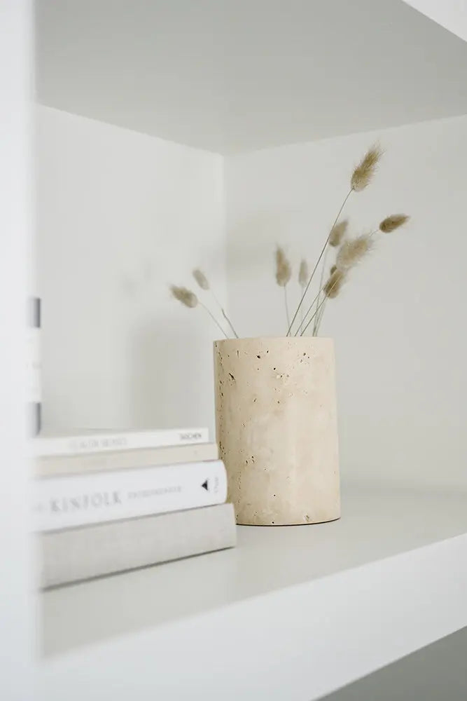 Travertin Stein Vase / Flaschenkuehler