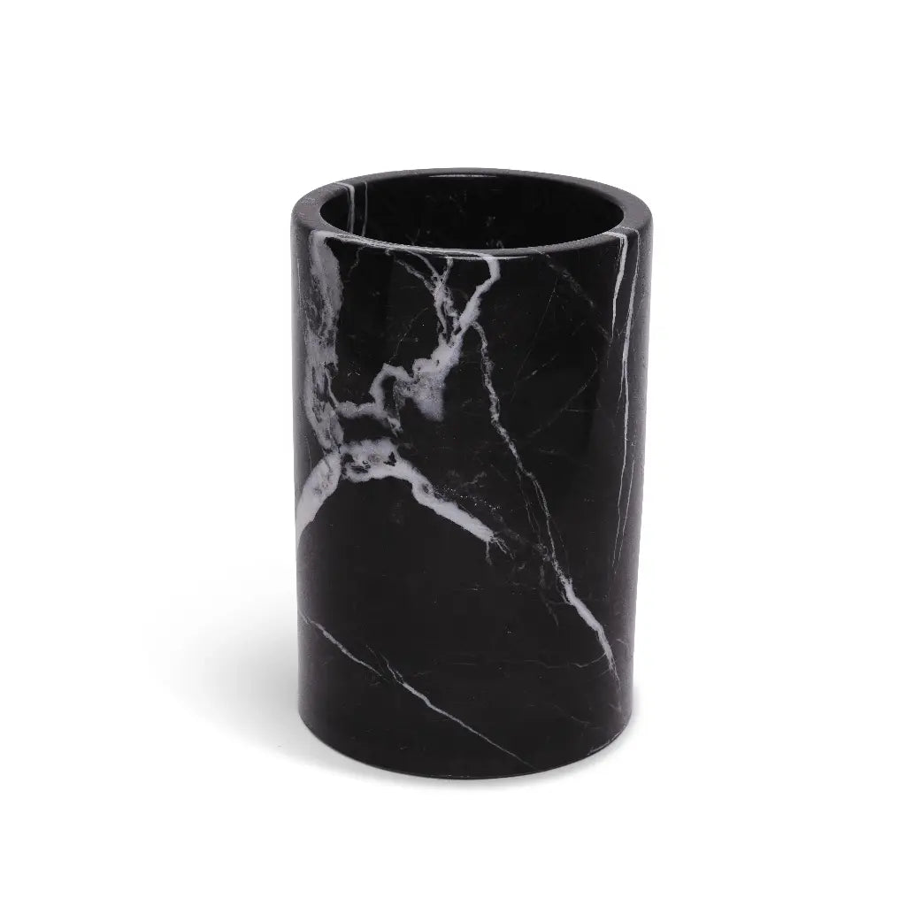 Schwarze Marmor Vase / Flaschenkuehler