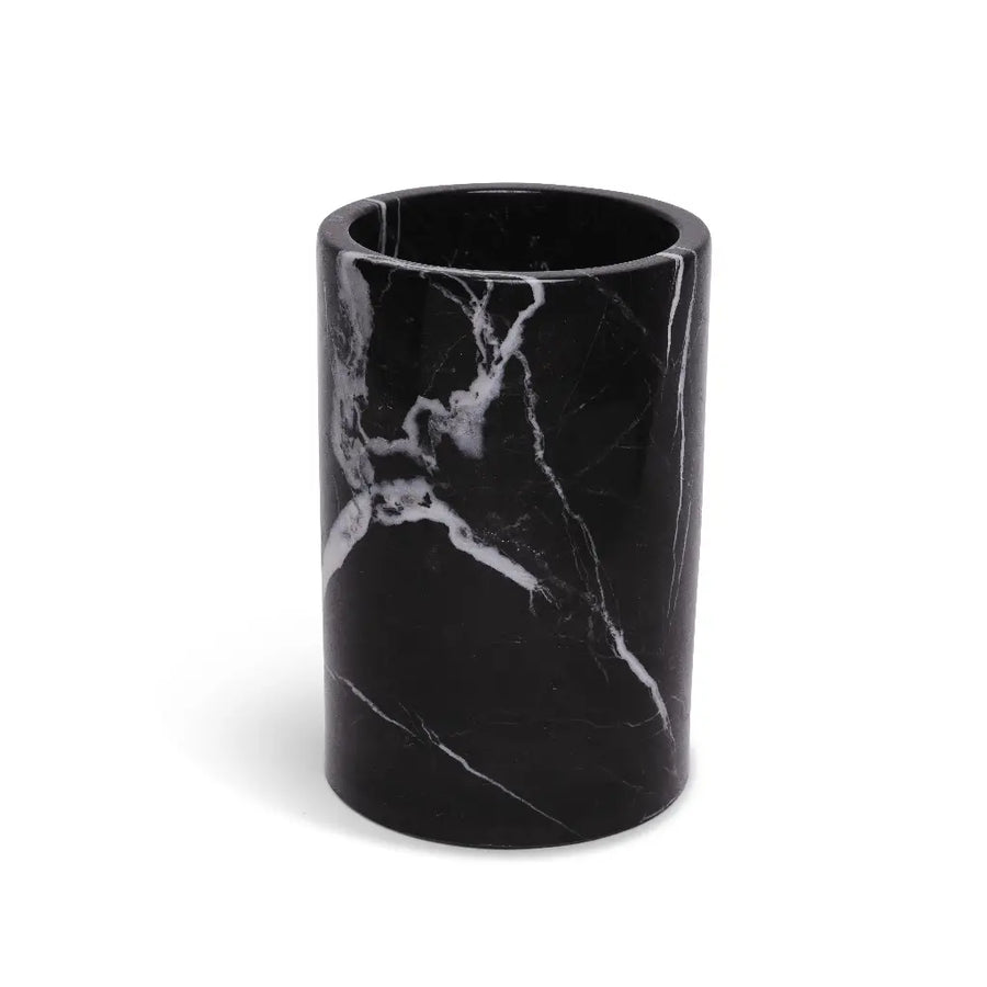 Schwarze Marmor Vase / Flaschenkuehler
