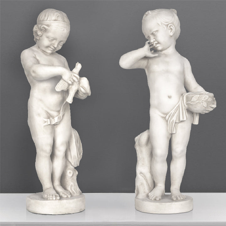 Neoklassisches Kinderpaar Gartenskulptur (Mittel)