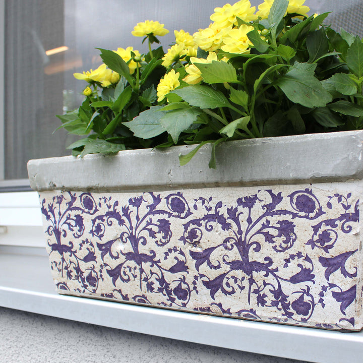 Mediterraner Rechteckiger Blauer Pflanztopf