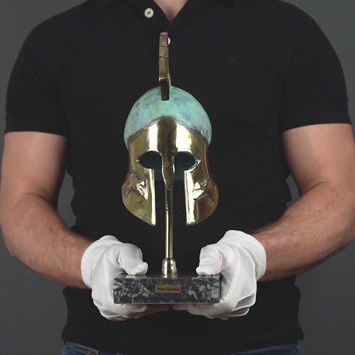 Griechischer Hoplitenhelm (Messing Skulptur)