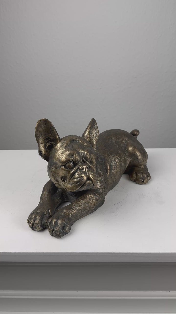 Liegende Bulldogge Statue (Bronzefinish Skulptur)