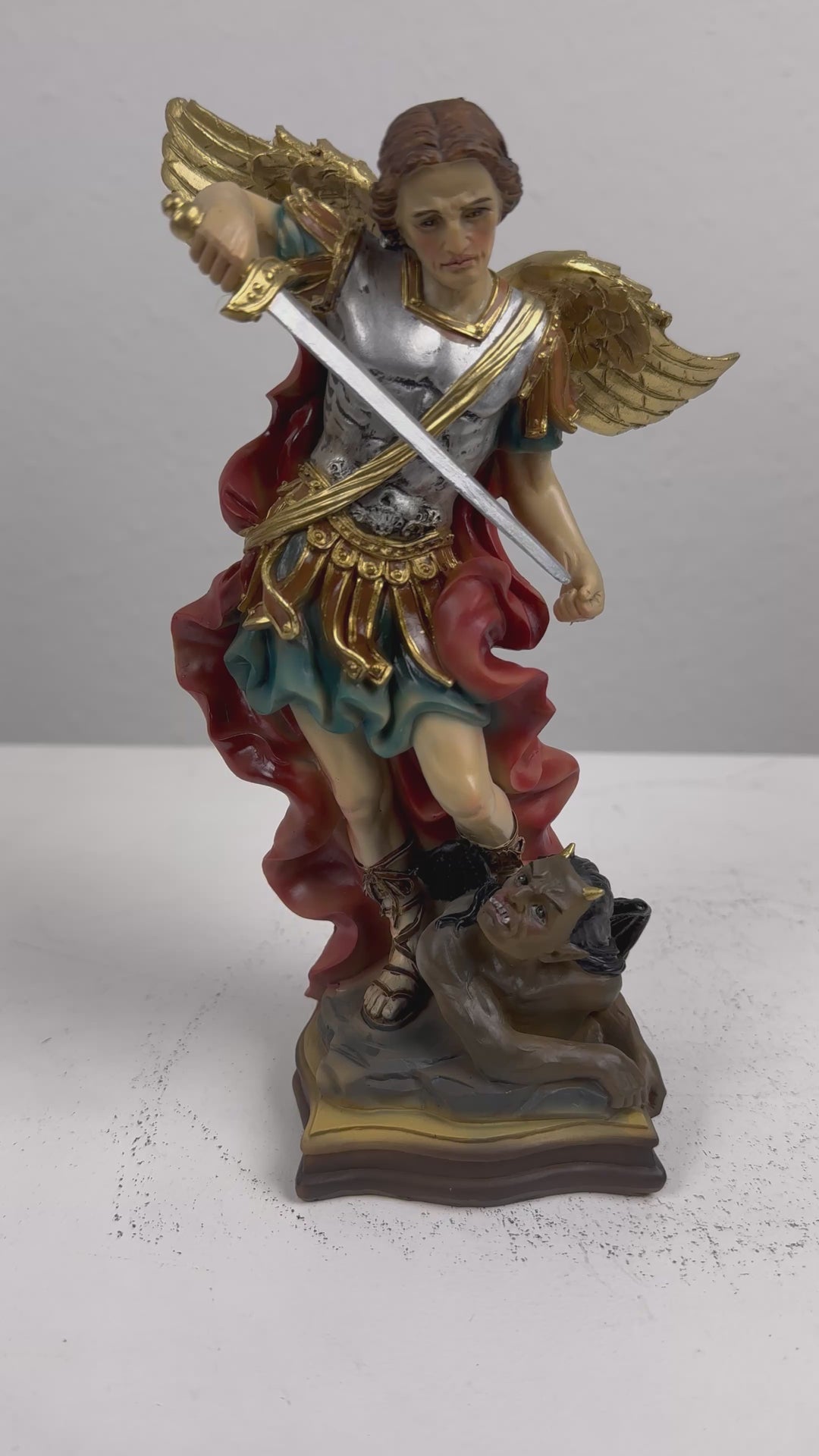 Erzengel Michael Skulptur (Handbemalte Statue)