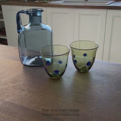 Antike römische Flasche (Blau)