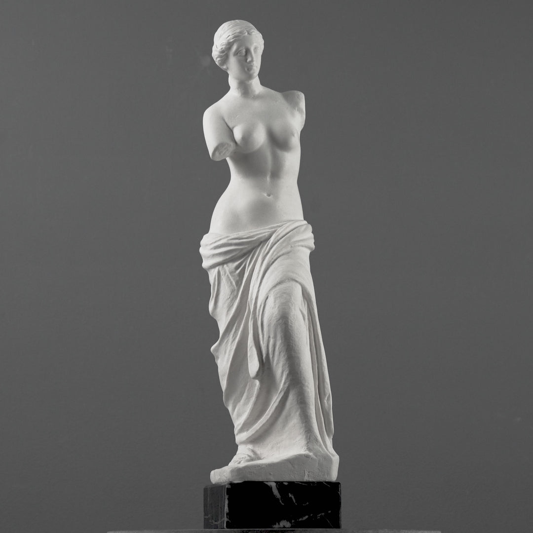 Venus von Milo Büste mit schwarzem Marmorsockel