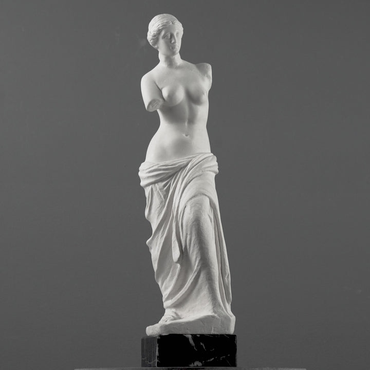 Venus von Milo Büste mit schwarzem Marmorsockel