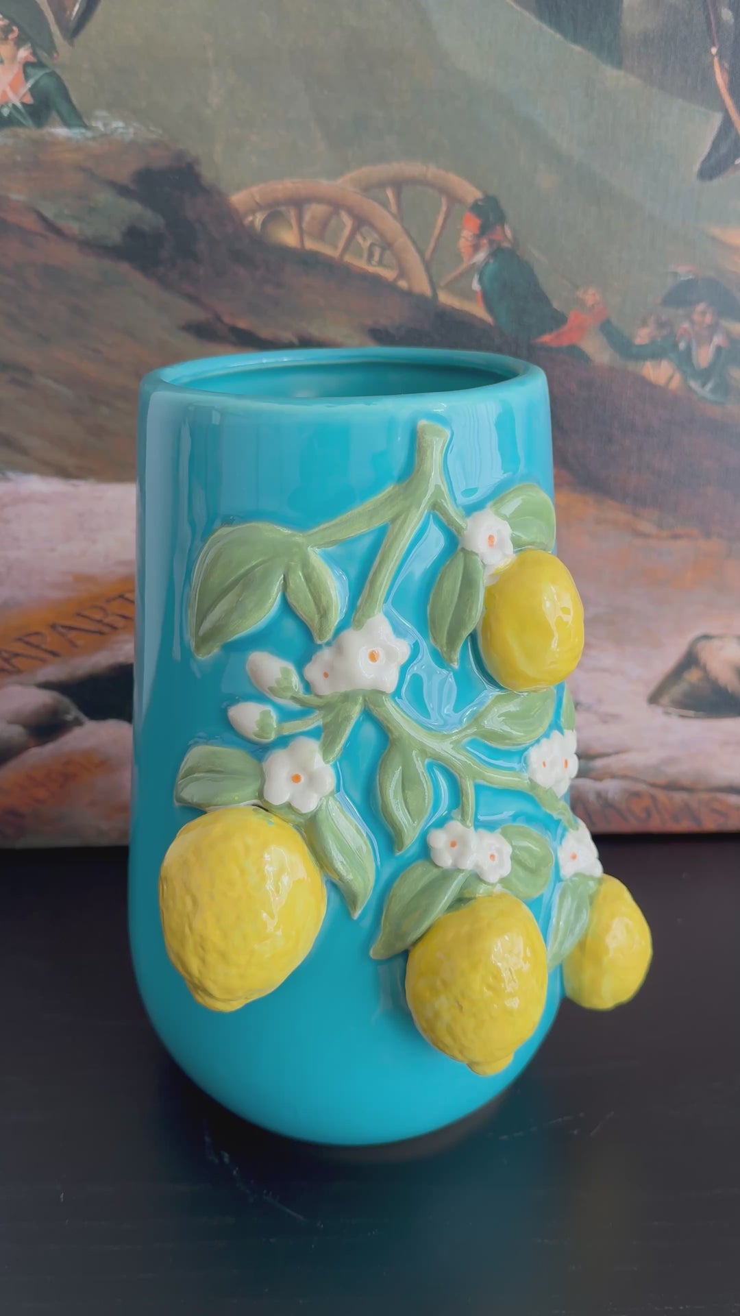 Zitronenblüten Vase (Italienische Keramik)