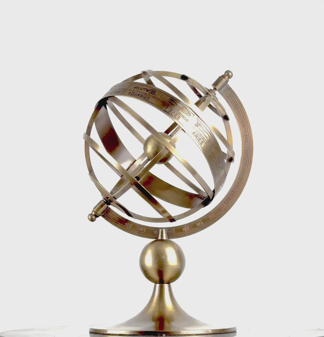 Kleine Armillarsphare aus Messing (Messingskulptur)