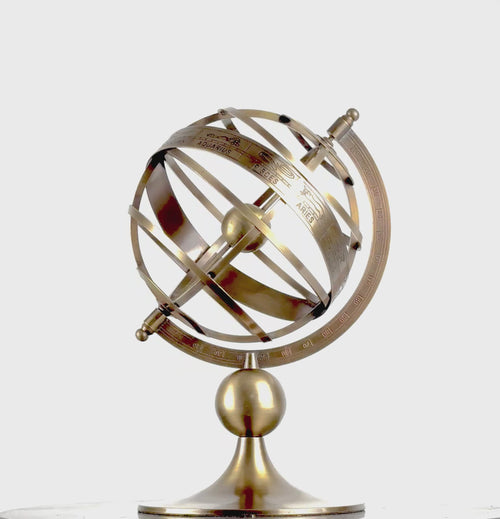 Kleine Armillarsphare aus Messing (Messingskulptur)