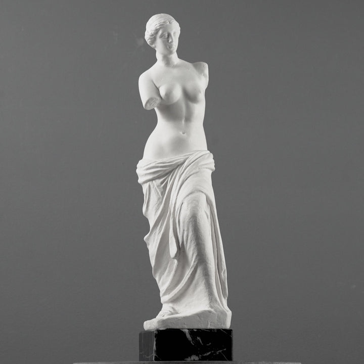 Venus von Milo Büste mit schwarzem Marmorsockel