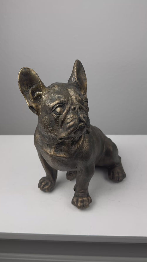 Sitzende Bulldogge Statue (Bronzefinish Skulptur)