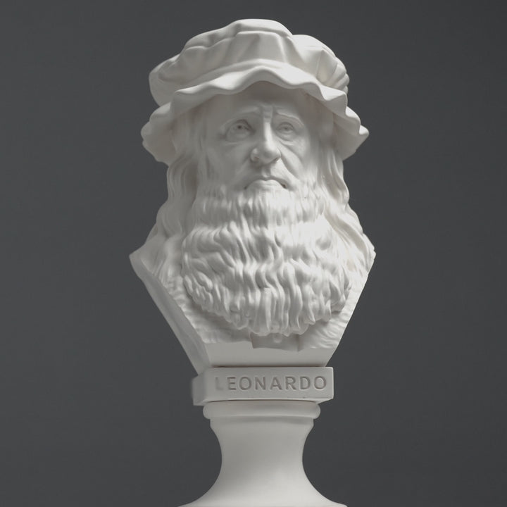 Leonardo da Vinci Büste – Meister der Renaissance (Weiße Statue)