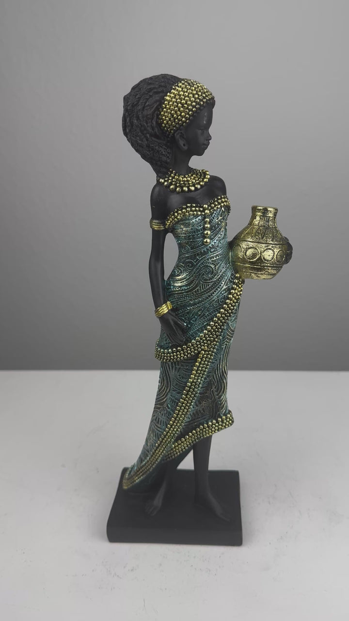 Afrikanische Frau Statue – Wasserträgerin Skulptur