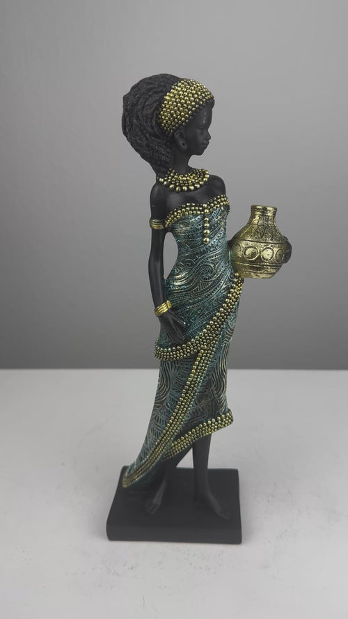 Afrikanische Frau Statue – Wasserträgerin Skulptur